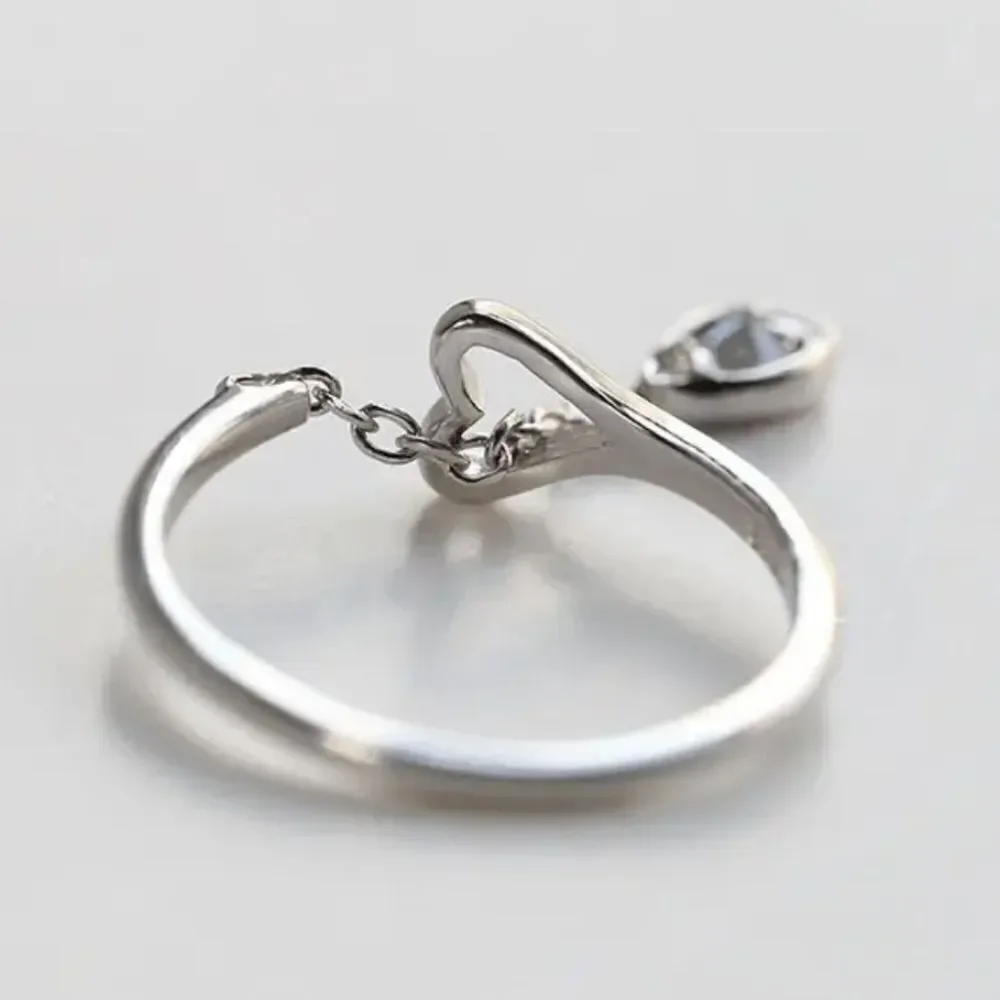 Retro water drop pinky/knuckle ring